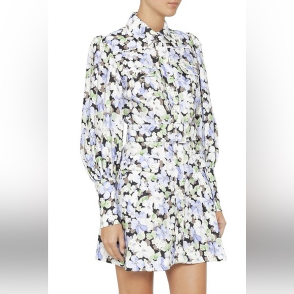 Zimmermann Purple Floral Long Sleeve Dress - Picture 4 of 6
